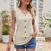 Women's Tops with Cut-out Drawstring Camisoles in Solid Color