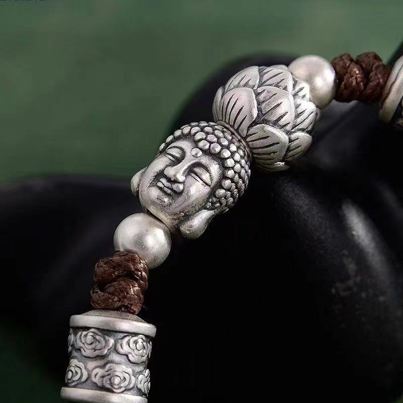 Handmade Double-Sided Buddha Bracelet: Versatile Retro Ethnic Style for Men & Women