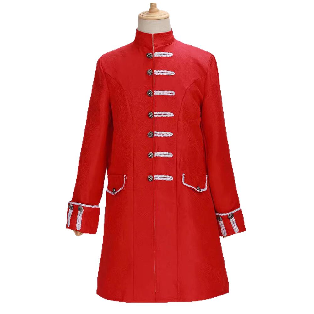 Medieval Steampunk Gothic Clothing Jacket Stand-up Collar Long Coat Vintage Stand-up Collar Uniform Long Coats With Buttons