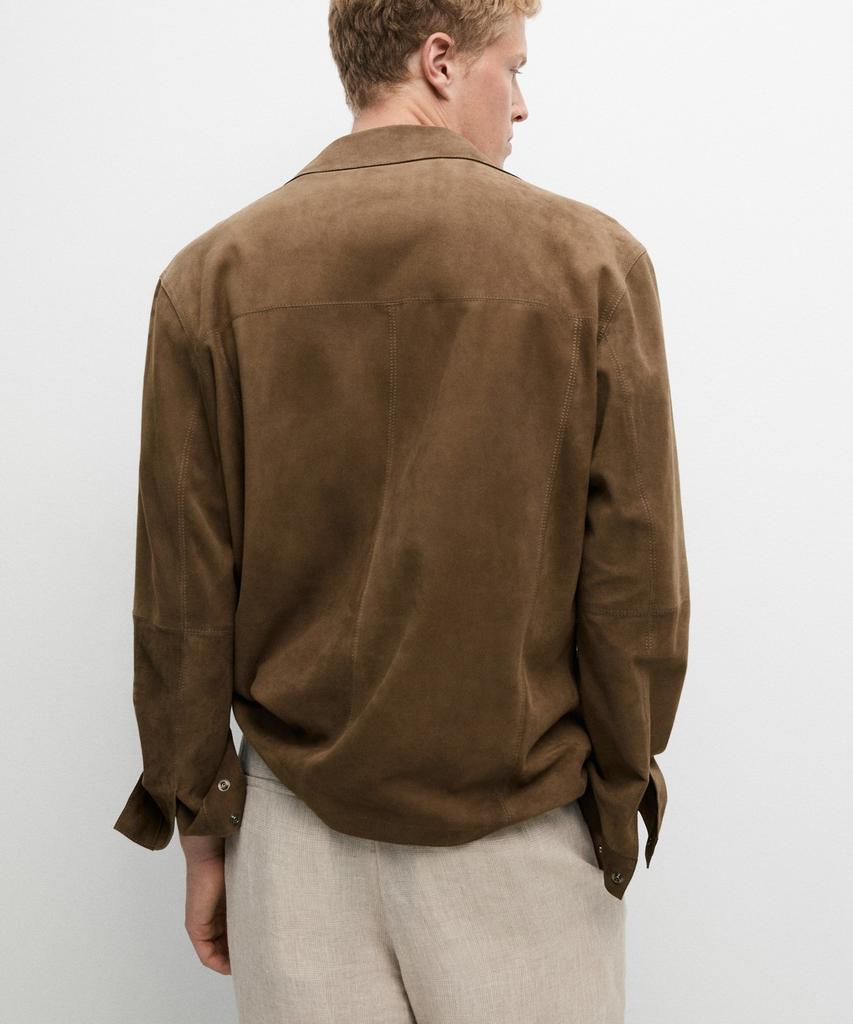 Massimo Dutti Lightweight Suede Leather Overshirt