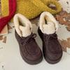 Women's Fur One PU Thick Bottom Heightening Winter Lightweight Padded Warm Snow Boots Non-slip Wear Casual Sports Cotton Boots