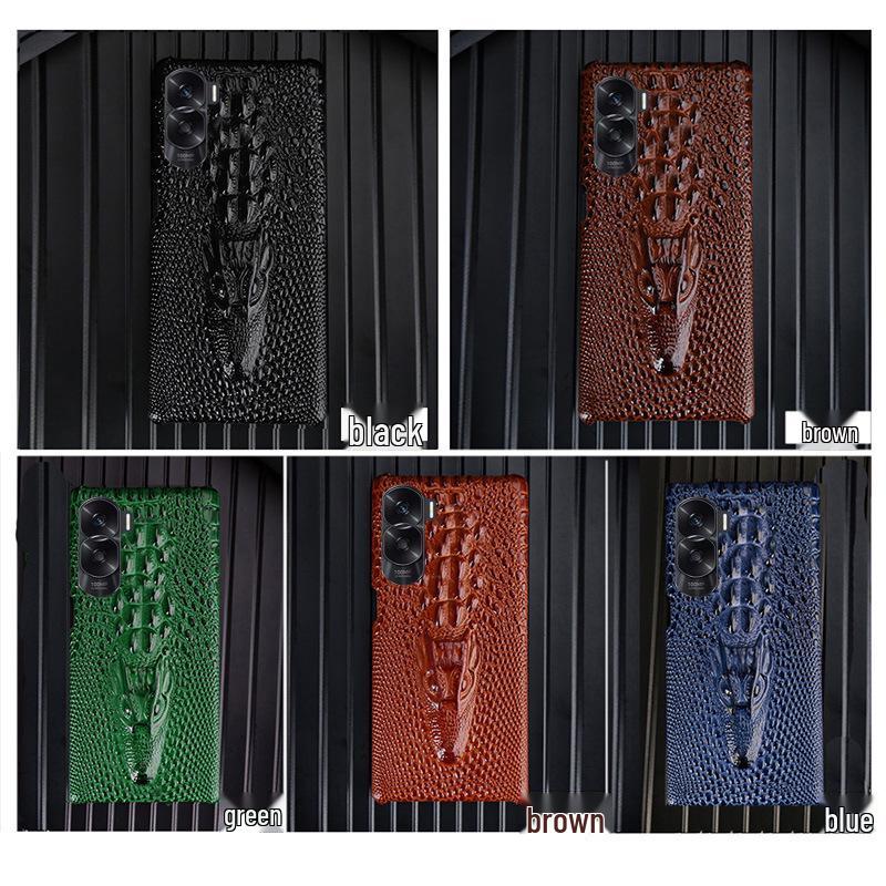 Honor X40 Cowhide Dragon Head Pattern Leather Back Cover - High-end Protective Case for Honor X40i, Featuring a Unique Design.