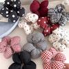 1PC Little Flower Hair Band Party Red Black Filled Cotton New Love Bow Plaid Intestine Ring Hair Accessories Hair Rings Girls