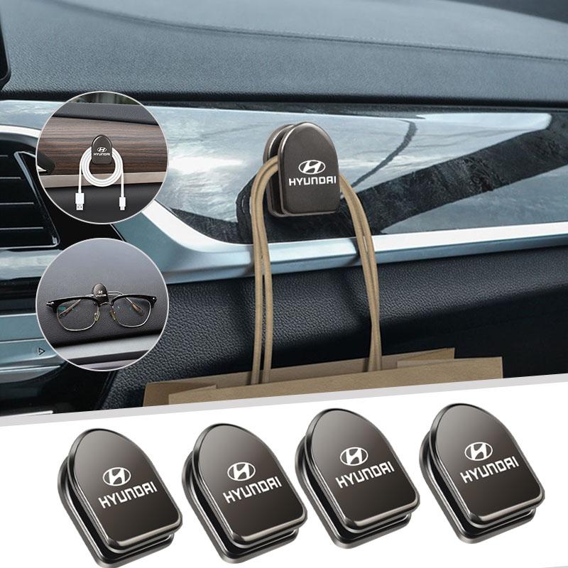 Wheel Center Cover Car Hook Metal Multi-purpose Invisible Hanger Strong Adhesion Storage Clip For Hyundai NLINE I30 I20 I10 I40 PP18