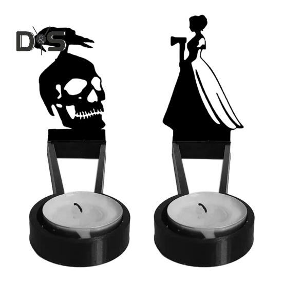 Halloween Horror Kerzenhalter Frauen Krähenschädel Kerze Schatten Caster Dekoration Votiv Teelicht Kerzenständer Kerzenständer Tischdekoration