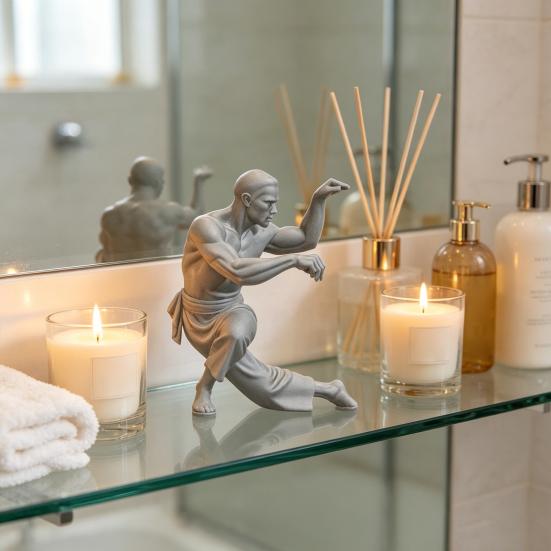 3D-gedruckte Kung-Fu-Figur Kung-Fu-Meister-Statue mit exquisiter Textur Stabile Basis