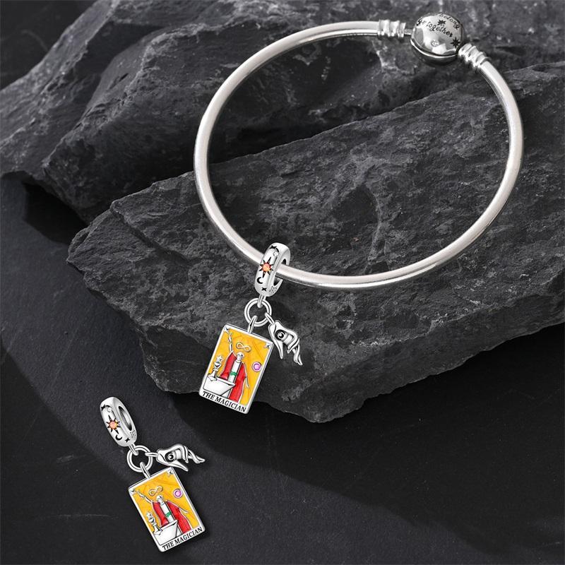 100% 925 Silver Tarot Collection Pendant DIY Hourglass Beads Fit Pandach Original Bracelet Women Jewelry Birthday Gift