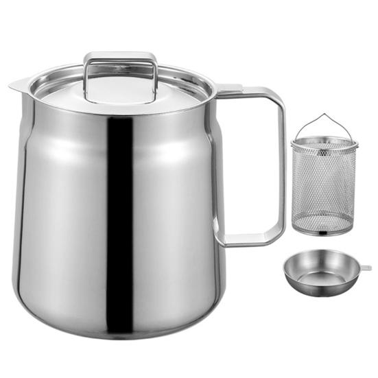 

Горшок с масляным фильтром из нержавеющей стали с ручкой из носика. Универсальный сосуд для масляного фильтра большой емкости. Многофункциональная пищевая фритюрница для кухни, кемпинга. 3