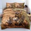 Tiger Duvet Cover Set King Size 3D White Tiger Bedding Sets Wild Animals Pattern Comforter Cover Set For Boys Girls Quilt Cover