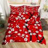 Plum Blosom Floral Soft Duvet Cover Quen King-Sized Dimensionsd Dimensions Ancient Style Red Maple Leaf Natural Scenery Beding Set Rom Decoration 3