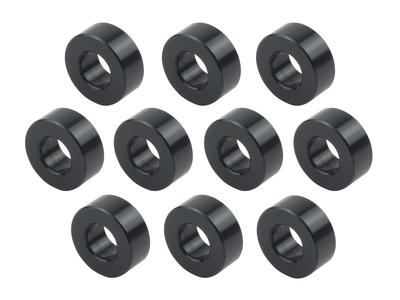 POSH FAITH Motocicleta Alumínio Universal Colar 6mm Interno Externo 5mm Conjunto, Diâmetro, 12.6mm Diâmetro, Espessura, Pacote de 10, Preto, 300506-06