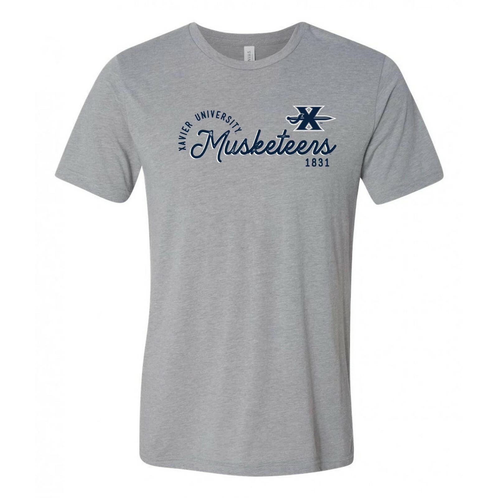 Xavier Musketeers Sunshine Script Canvas Triblend T Shirt - Athletic Grey S