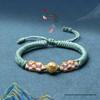Handmade Woven Peach Knot Bracelet Rope - DIY Lucky Jade Thread Braided Hand Rope In Chinese Style
