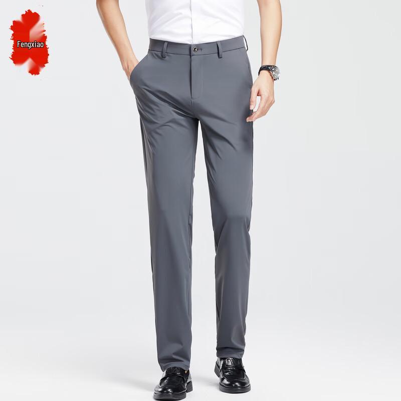 Men s Slim Fit Elastic Business Trousers 35