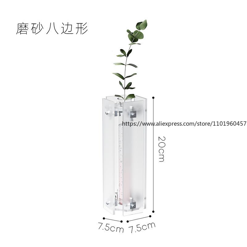 Transparent Glass Vase High End Illustration Living Room Dining Table Top Balcony Decoration Acrylic Hydroponic Rack