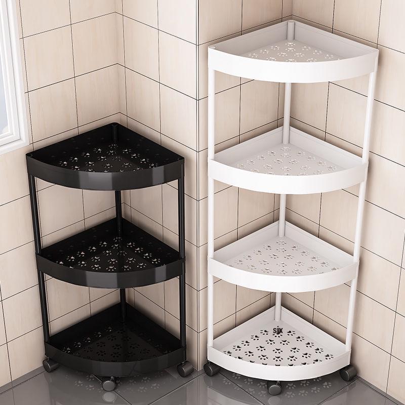 Triangular Bathroom Corner Shelf Rack for Indoor Storage