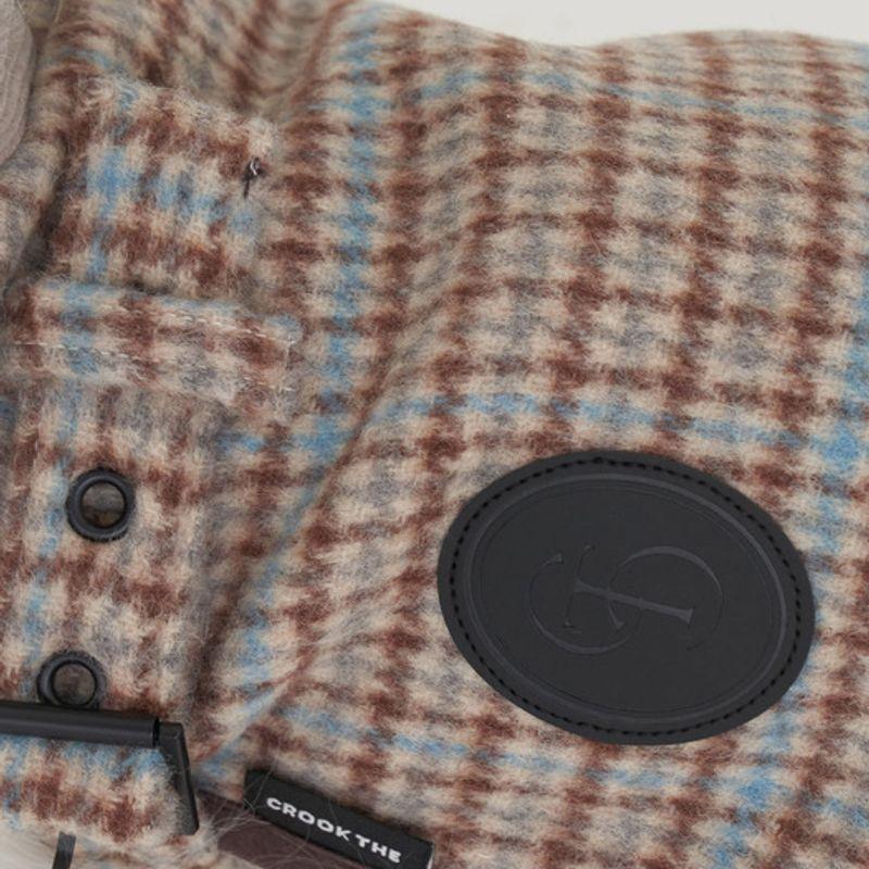 CROOKTHECHIHUAHUA Wool classic buckle jacket - oat pale blue