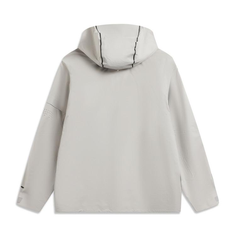 Li-Ning Veste à capuche multi-usages résistante à l'eau CF d'extérieur Veste unisexe Gris fumée AEMW011-1