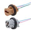 2Pcs Plastic T20 7443 W21/5W 7440 W21W Socket Adapter Base Female Plug Connect Wiring Suitable For Car Brake Light Reverse Lamp