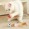 1 Pc/3 Pçs Bola de Pena Interativa Brinquedo Mini Bola de Basquete Saltitante Futebol Beisebol com Pena Treinamento para Animais de Estimação Brinquedo Catcher para Gatos de Interior
