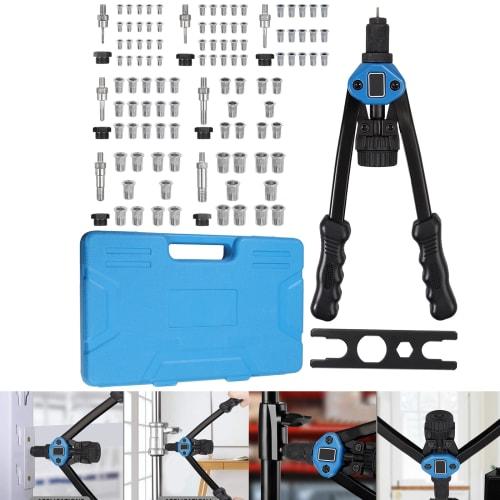 HYCDIYTS Hand Riveter Set, Rivets, Hand Nutter, Rivet Tool, Two-Handed Rivet Tool, Compatible with M3, M4, M5, M6, M8, M10, M12, Etc., Rivet Tool, DIY