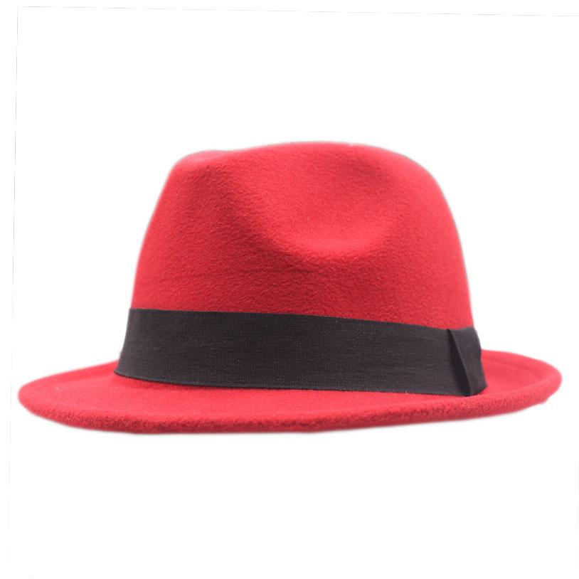 Spring and Autumn New Street Shooting Jazz Top Hat British Gentleman Retro Parent-Child Flat Top Trendy Hat Men's Warm Wool Hat