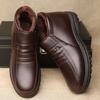 Cotton Shoes In People Cotton Leather Shoes Soft Sole Comfortable Soft Leather Winter Velvet Thickened Dad Cotton Shoes