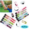 16 Pieces Child Safety ID Wristband, Pletpet Adjustable & Waterproof Kids Id Bracelets, Reble Identification Bracelet Wristbands for Boys and Girls