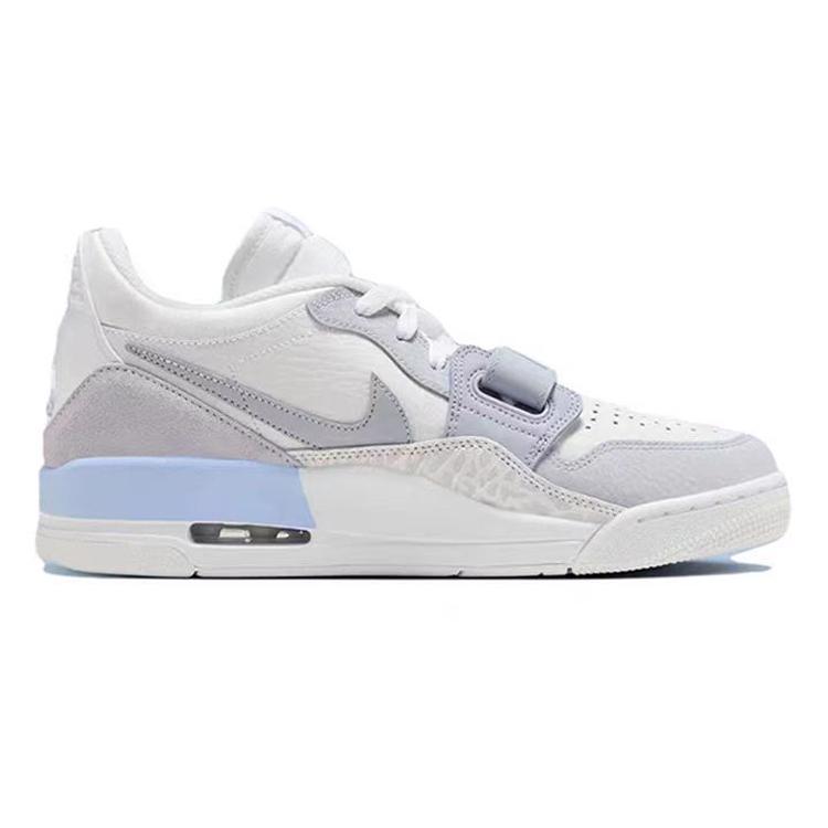 Jordan Legacy 312 Abrasion Resistant Slip Resistant Low top Vintage Basketball Shoes Men's Gray White HQ1190-101(Team181-)