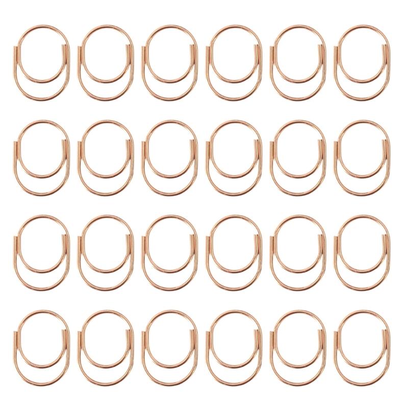 24Pcs Decorative Paper Clip Small Paperclips Metal File Clamp Book Marker Clips for Document Picture Photo Organization