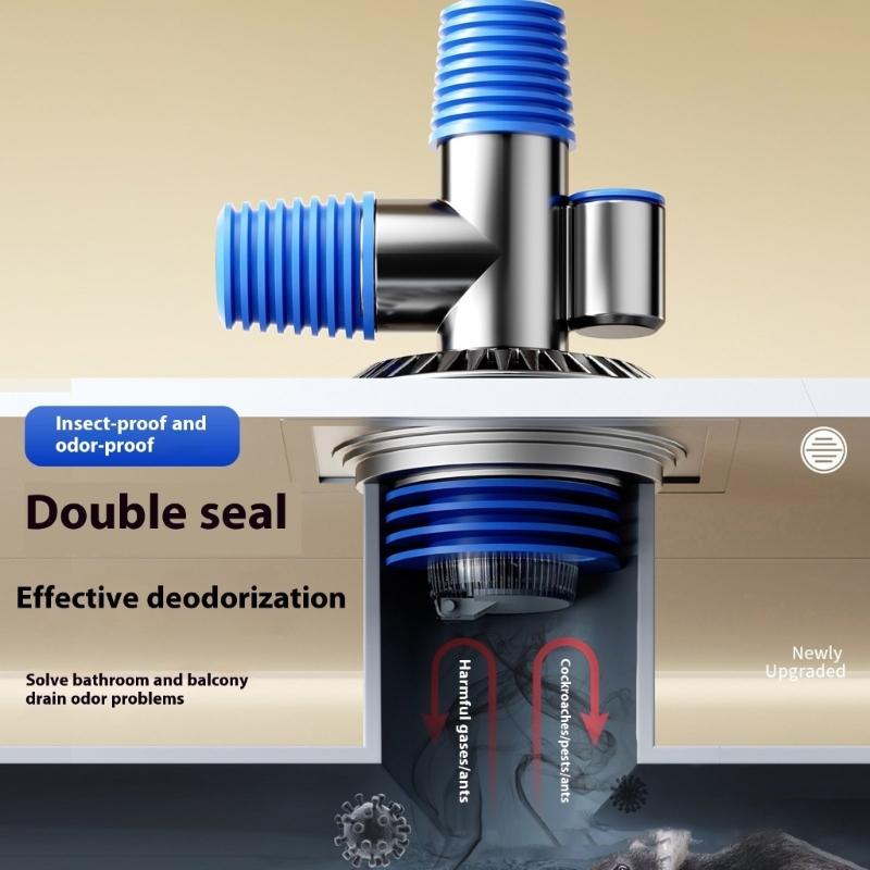 Washing Machine Floor Drain Adapter Tees Joint Antioverflow Sewer Elbow Pipe Connector Bathroom Accessories Enduring