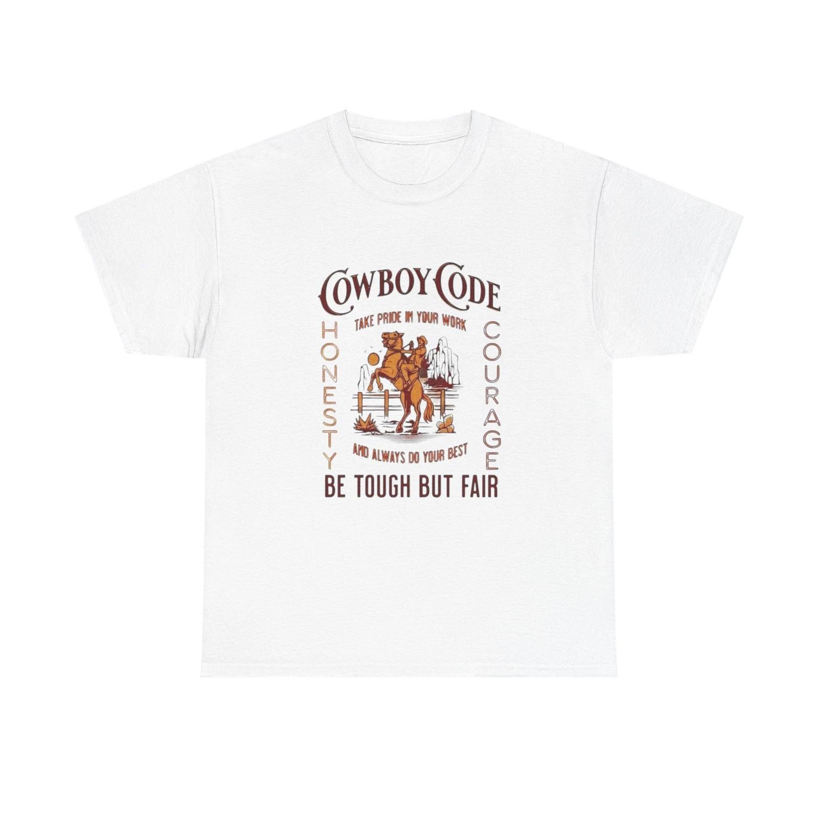 

Cowboy Code Graphic T Shirt Unisex Heavy Cotton Tee 2XL