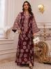 AB423 Plus Size Women's Embroidered Sequin Robe Dress - Middle Eastern, European, American Style