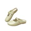 Women's Summer French Closed-Toe Flat Slippers - Super Soft, Stylish, Casual PVC Half-Slippers for a Relaxed Look