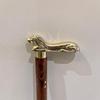 Handmade Lion Head Walking Cane Solid Brass Handle Wooden Stick Gentleman Decor