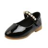 Girls' leather shoes, Korean style pearl buckle princess shoes, children's soft-soled black shoes for little girls, baby performance shoes, runway