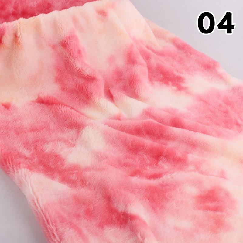 50x160cm Tie Dye Faux Rabbit Plush Fur Fabric Gradient Smooth Soft Rainbow Cloth For Diy Sewing Garments Dolls Clothes Hat Scarf