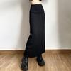 Black Slit Hip Hugging A-line Skirt for Women In Spring and Autumn New High Waist Slimming Versatile Color Mid Length Skirt