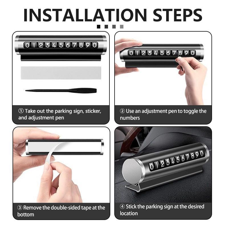 Metal Car Temporary Parking Card Rotate Phone Number Plate Sticker For BMW E28 E32 E34 E53 F10 F20 F30 X1 X3 X5 X6 E90 E91 FE9