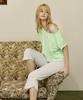 Debiweeo One-Shoulder Loose Fit Short Sleeve T-Shirt Devi-T0145-Lime