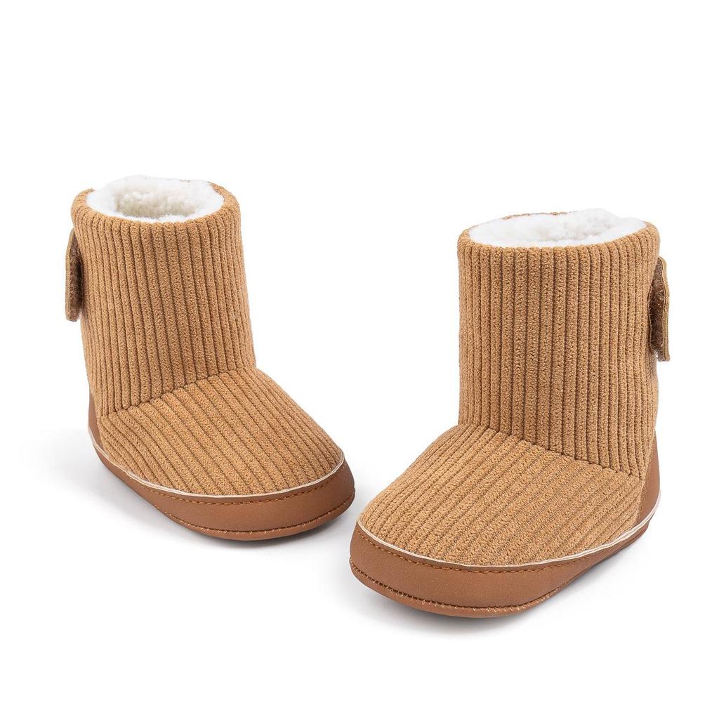 Cross-Border Winter Baby Velcro Cotton Warm Shoes with Plus Velvet Soft Sole.