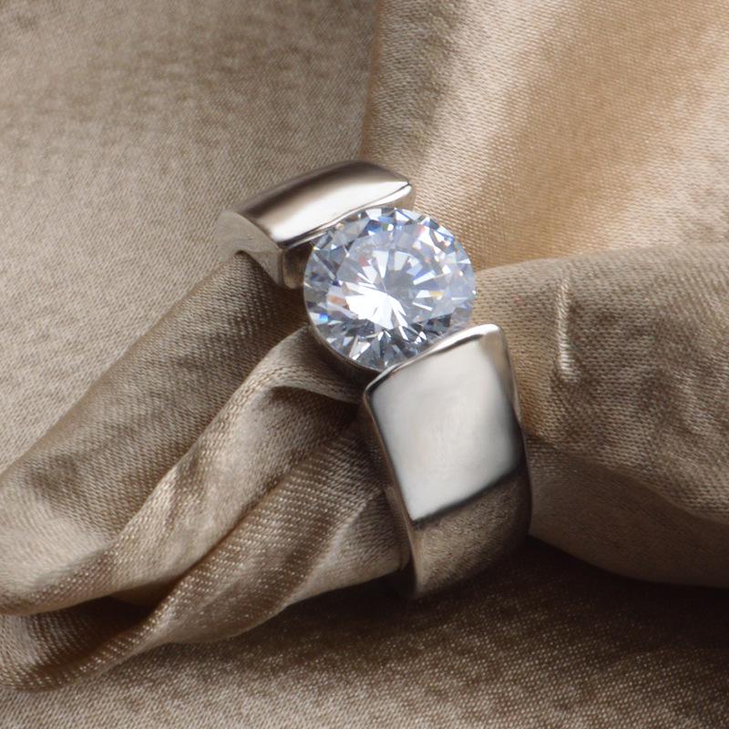 Paar 30% Silberfarbe Fabrik Großhandel Ringe für Frauen Anillos Mujer Großer Zirkonia Kristall Anel Bague Silber Frau