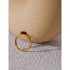 Yhpup Chic Natural Stone Stainless Steel Fashion Ring Minimalist Gold Color Waterproof France Jewelry Women Accessories Gift