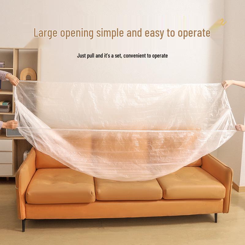 Elastic Drawstring Disposable Furniture Dust Cover for Sofas, Beds, and Appliances