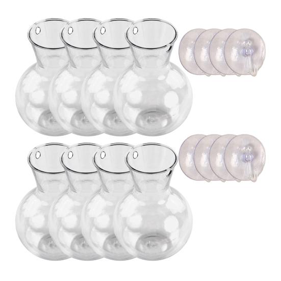 1/2/3/4/6/8Pcs Window Propagation Station Plant Propagation Glass Bulb with Suction Cup Transparent Planter Propagation Planter Terrarium Vase