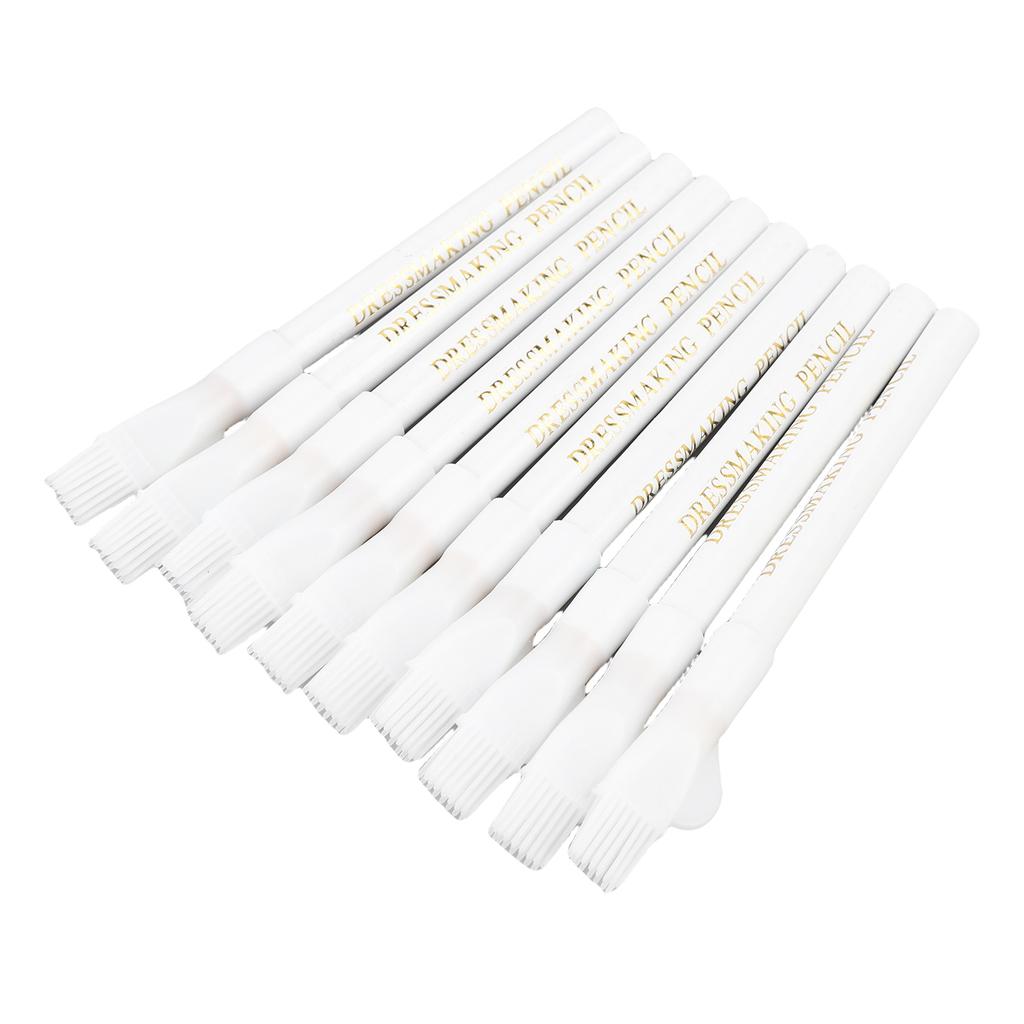 10Pcs Sewing Fabric Pencils Erasable Water Soluble Dressmaker Marking Chalk with Brush Cap Home Marker Tracing Tools