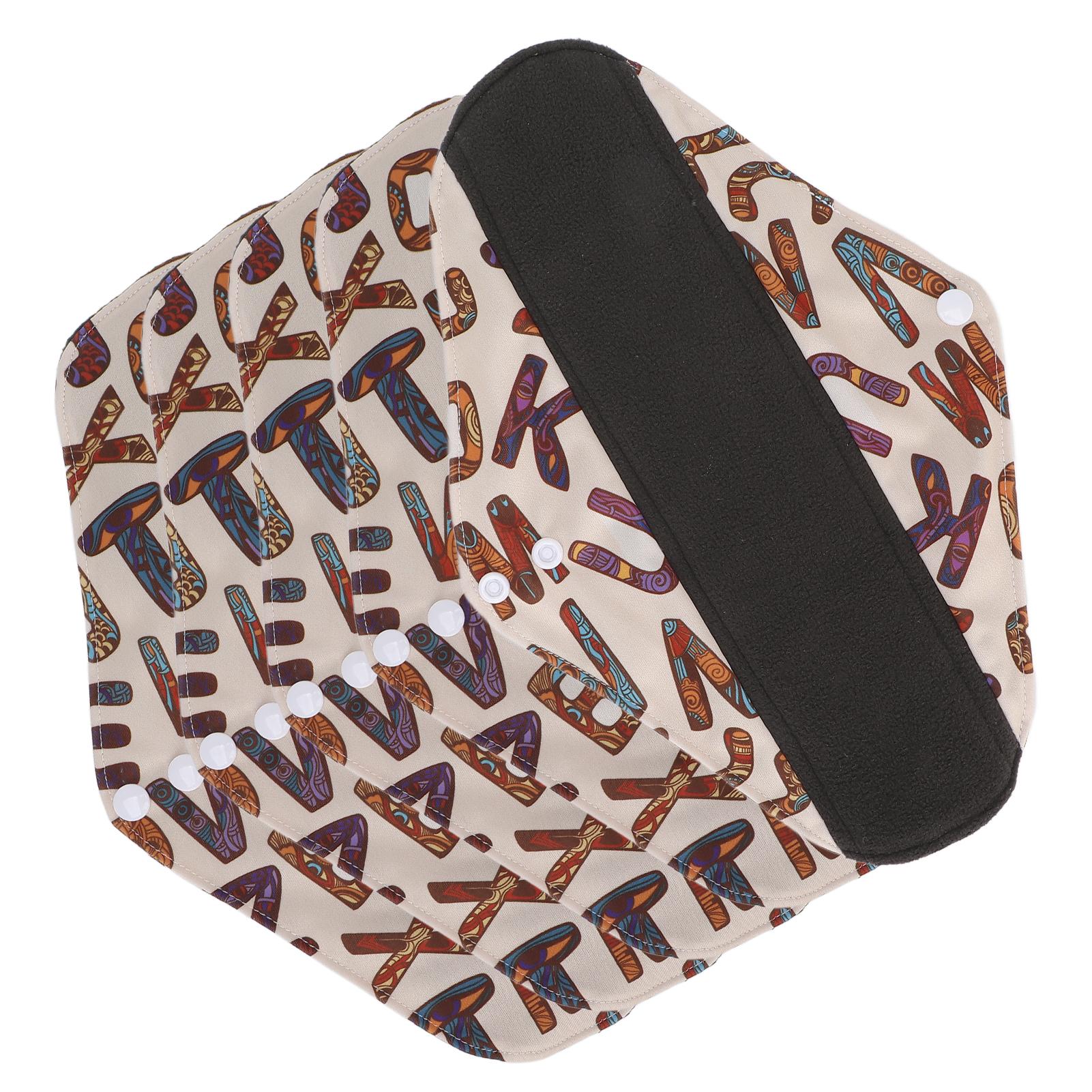 

5 шт. моющиеся многоразовые менструальные прокладки женские бамбуковый уголь изысканные модные гигиенические прокладки G72