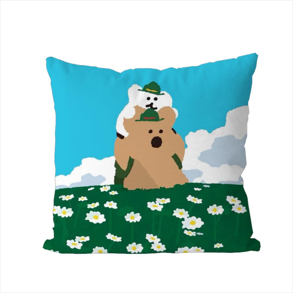DDinotaeng Pillow Case For Car Sofa Decorative Home Doublesided Print Plush Square Throw Pillow Cushion Cover