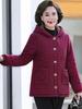 Veste à capuche chaude pour femmes d'âge moyen et âgées: Manteau en coton Automne/Hiver
