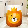 1pc, Laundry Basket Features a Cute And Fresh Orange Lion Pattern. It Is a Foldable, Multifunctional Storage Box, Equipped with Handles for Decorative